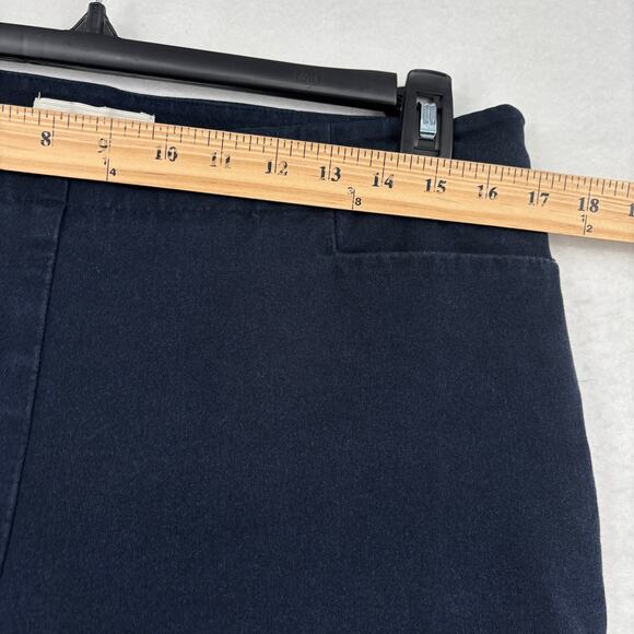 Talbots Ankle Dress Pants Size 14 Petite Navy Blue Side Zip Cotton Blend Stretch - Picture 6 of 9